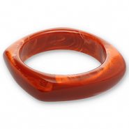 Armbanden bangle resin Rust red-white