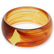 Armbanden bangle resin Transparent amber brown