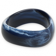 Armbanden bangle resin Dark blue-white