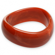 Armbanden bangle resin Rust red-white