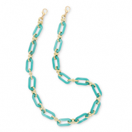 Musthave telefoonkoord van acryl Persian green-gold