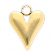 Bedels van Stainless steel Roestvrij staal (RVS) heart Gold