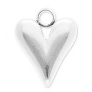 Bedels van Stainless steel Roestvrij staal (RVS) heart Silver
