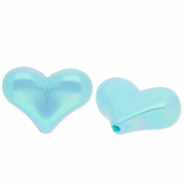 Kralen van acryl heart Blue-AB coating