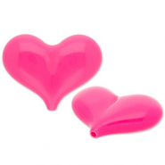 Kralen van acryl heart Dark pink