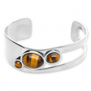 Armbanden van Stainless steel Roestvrij staal (RVS) bangle Silver-golden brown