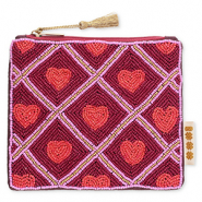 BY31&reg; Etui hearts Lilac pink-port red-coral red-gold
