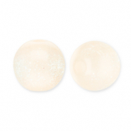 8 mm kralen van acryl met glitter Vanilla yellow-turquoise