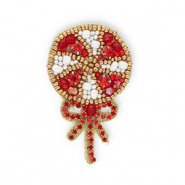 Broches lollipop  with bow Red-white-gold
