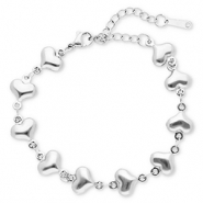 Armbanden van Stainless steel Roestvrij staal (RVS) hearts Silver