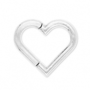 Oorpiercing van Stainless steel Roestvrij staal (RVS) clicker heart Silver
