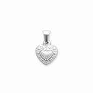 Bedels van Stainless steel Roestvrij staal (RVS) heart Silver