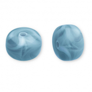 Kralen van acryl disc Teal blue-white