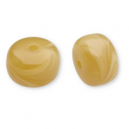 Kralen van acryl disc Ochre yellow-white