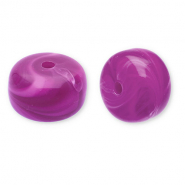 Kralen van acryl disc Dark magenta-white