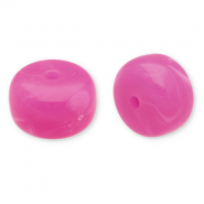 Kralen van acryl disc Dark pink-white