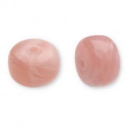 Kralen van acryl disc Vintage pink-white