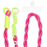 Musthave telefoonkoord incl. bevestiging Dark pink-neon yellow