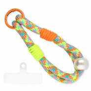 Musthave telefoonkoord incl. bevestiging Neon yellow-neon orange-light pink-blue-ivory white