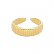 Ringen van Stainless steel Roestvrij staal (RVS) with lines Gold