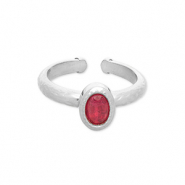 Ringen van Stainless steel Roestvrij staal (RVS) Silver-red