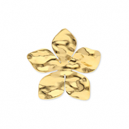 Ringen van Stainless steel Roestvrij staal (RVS) flower Gold