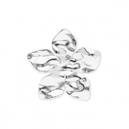 Ringen van Stainless steel Roestvrij staal (RVS) flower Silver