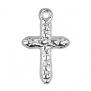 Bedels van Stainless steel Roestvrij staal (RVS) cross Silver
