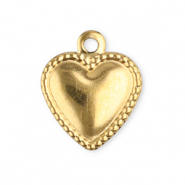 Bedels van Stainless steel Roestvrij staal (RVS) heart Gold