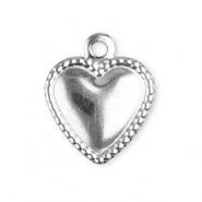 Bedels van Stainless steel Roestvrij staal (RVS) heart Silver