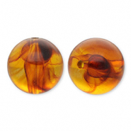 22 mm kralen van acryl round Orange brown