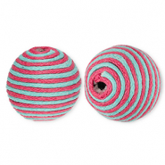 22 mm kralen van acryl met waxkoord Blue-mauve