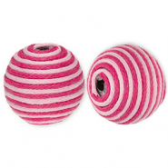 22 mm kralen van acryl met waxkoord Light pink-pink