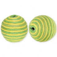 22 mm kralen van acryl met waxkoord Green-yellow