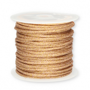 Macram&eacute; gevlochten draad 2mm Gold-vintage pink