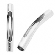 Kralen van stainless steel Roestvrij staal (RVS) tube Silver