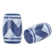 Kralen natuursteen chalcedoon tube wave Blue-white