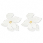 Musthave resin oorbellen&nbsp;/&nbsp;oorstekers flower White-gold