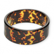 Armbanden bangle resin Transparent amber brown-black