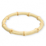 Armbanden bangle bamboe Natural white