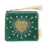 BY31&reg; Etui heart with stars Dark green-light blue-gold