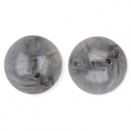 20 mm kralen van acryl round Grey-marble