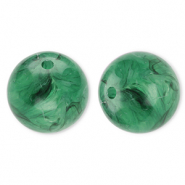 20 mm kralen van acryl round Dark green-marble