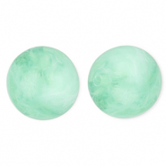 20 mm kralen van acryl round Mint green-marble