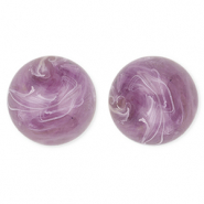 20 mm kralen van acryl round Purple-brown-marble