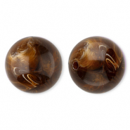 20 mm kralen van acryl round Brown-marble