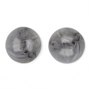16 mm kralen van acryl round Grey-marble
