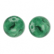 16 mm kralen van acryl round Dark green-marble