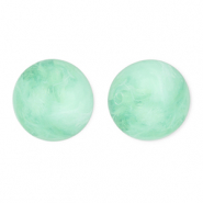 16 mm kralen van acryl round Mint green-marble