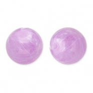 16 mm kralen van acryl round Lavender purple-marble